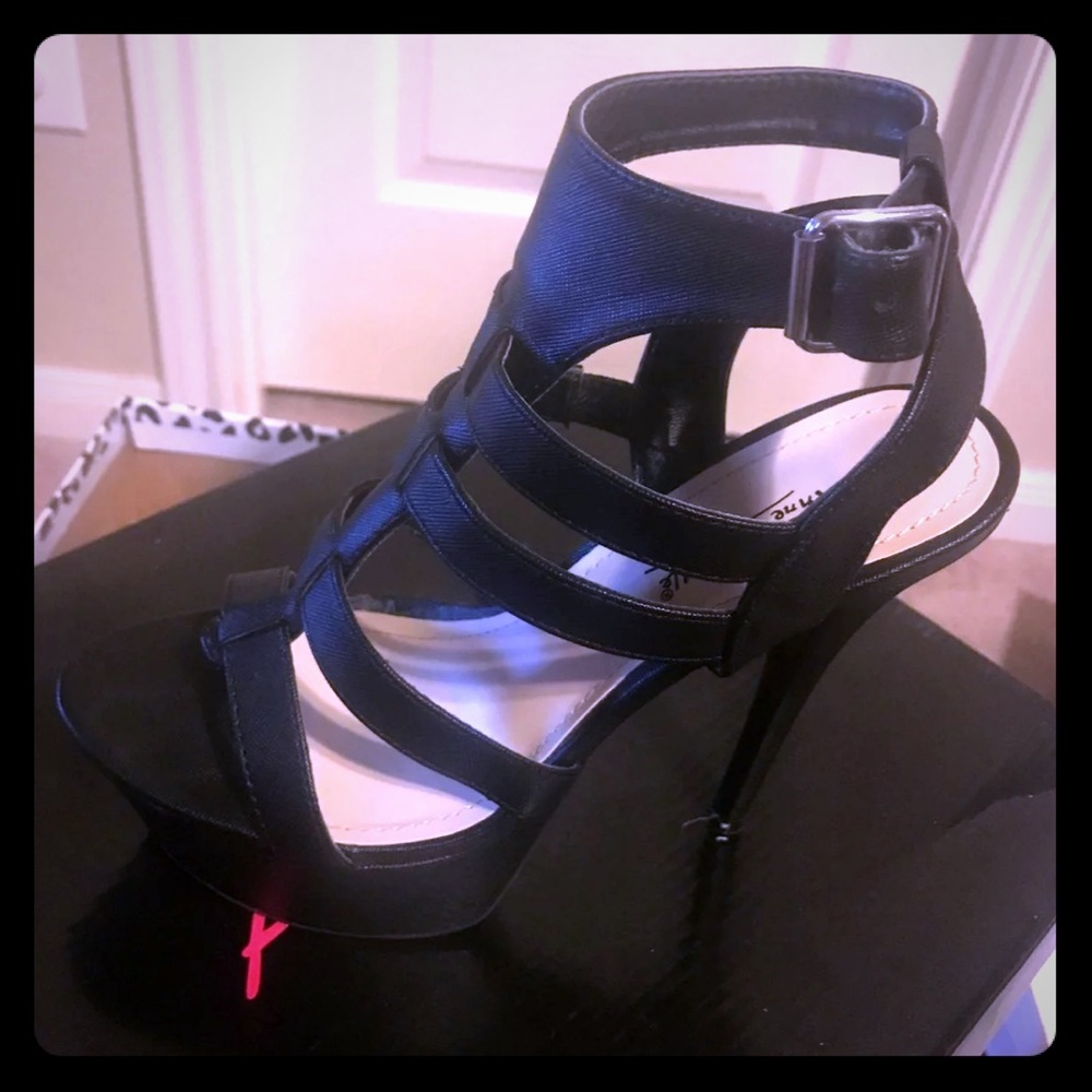 Black platform heels